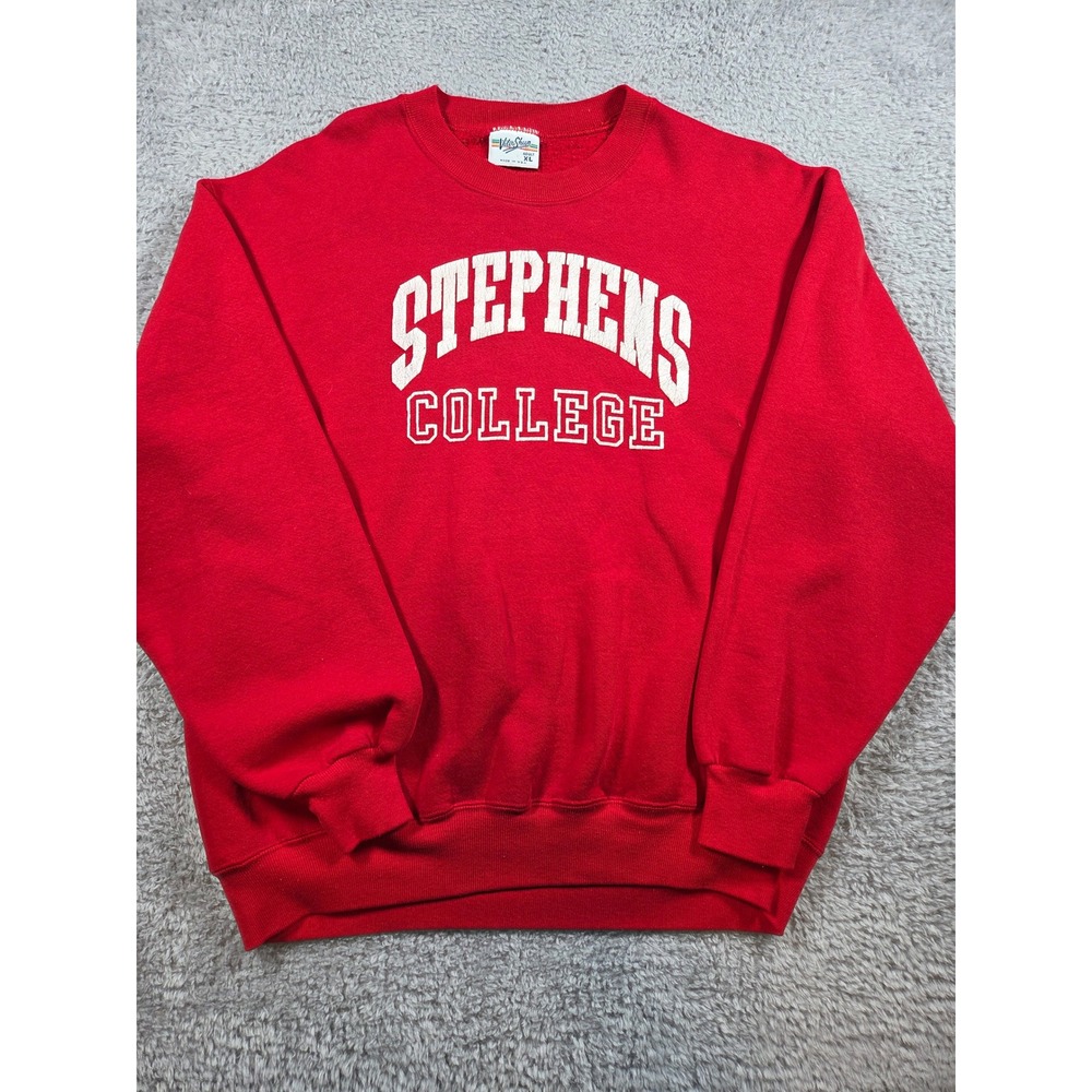 Velva Sheen Stephens College Sweatshirt XL Red Womens Vintage USA Crewneck